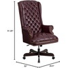 image:imageFlash Furniture High Back Traditional Fully Tufted Black LeatherSoft Executive Swivel Ergonomic Office Chair with ArmsBrown