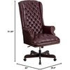 image:imageFlash Furniture High Back Traditional Fully Tufted Black LeatherSoft Executive Swivel Ergonomic Office Chair with ArmsBurgundy