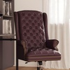 image:imageFlash Furniture High Back Traditional Fully Tufted Black LeatherSoft Executive Swivel Ergonomic Office Chair with ArmsBurgundy