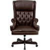 image:imageFlash Furniture High Back Traditional Tufted Brown LeatherSoft Executive Ergonomic Office Chair with Oversized Headrest amp Nail Trim ArmsBrown