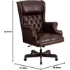 image:imageFlash Furniture High Back Traditional Tufted Brown LeatherSoft Executive Ergonomic Office Chair with Oversized Headrest amp Nail Trim ArmsBrown