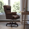 image:imageFlash Furniture High Back Traditional Tufted Brown LeatherSoft Executive Ergonomic Office Chair with Oversized Headrest amp Nail Trim ArmsBrown