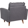 image:imageFlash Furniture Hudson Commercial MidCentury Modern Chair  Dark Gray Faux Linen Upholstery  Buttonless Tufted Seat  Solid Wood LegsDark Gray