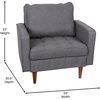 image:imageFlash Furniture Hudson Commercial MidCentury Modern Chair  Dark Gray Faux Linen Upholstery  Buttonless Tufted Seat  Solid Wood LegsDark Gray