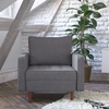 image:imageFlash Furniture Hudson Commercial MidCentury Modern Chair  Dark Gray Faux Linen Upholstery  Buttonless Tufted Seat  Solid Wood LegsDark Gray