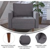 image:imageFlash Furniture Hudson Commercial MidCentury Modern Chair  Dark Gray Faux Linen Upholstery  Buttonless Tufted Seat  Solid Wood LegsDark Gray
