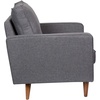 image:imageFlash Furniture Hudson Commercial MidCentury Modern Chair  Dark Gray Faux Linen Upholstery  Buttonless Tufted Seat  Solid Wood LegsDark Gray
