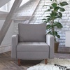 image:imageFlash Furniture Hudson Commercial MidCentury Modern Chair  Dark Gray Faux Linen Upholstery  Buttonless Tufted Seat  Solid Wood LegsSlate Gray