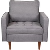 image:imageFlash Furniture Hudson Commercial MidCentury Modern Chair  Dark Gray Faux Linen Upholstery  Buttonless Tufted Seat  Solid Wood LegsSlate Gray