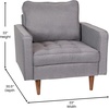 image:imageFlash Furniture Hudson Commercial MidCentury Modern Chair  Dark Gray Faux Linen Upholstery  Buttonless Tufted Seat  Solid Wood LegsSlate Gray
