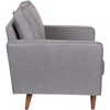 image:imageFlash Furniture Hudson Commercial MidCentury Modern Chair  Dark Gray Faux Linen Upholstery  Buttonless Tufted Seat  Solid Wood LegsSlate Gray
