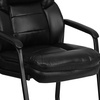 image:imageFlash Furniture Isla LeatherSoft Executive Side Reception Chair with Padded Arms and Sled Base Upholstered Side Chair for Living RoomOffice BlackBlack Leathersoft