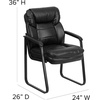 image:imageFlash Furniture Isla LeatherSoft Executive Side Reception Chair with Padded Arms and Sled Base Upholstered Side Chair for Living RoomOffice BlackBlack Leathersoft