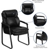 image:imageFlash Furniture Isla LeatherSoft Executive Side Reception Chair with Padded Arms and Sled Base Upholstered Side Chair for Living RoomOffice BlackBlack Leathersoft