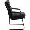 image:imageFlash Furniture Isla LeatherSoft Executive Side Reception Chair with Padded Arms and Sled Base Upholstered Side Chair for Living RoomOffice BlackBlack Leathersoft