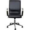 image:imageFlash Furniture James MidBack Designer Executive Office Chair  Black LeatherSoft Upholstery  Brushed Gold Base and Arms  Height Adjustable 360 Swivel SeatBlackChrome
