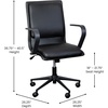 image:imageFlash Furniture James MidBack Designer Executive Office Chair  Black LeatherSoft Upholstery  Brushed Gold Base and Arms  Height Adjustable 360 Swivel SeatBlackBlack
