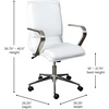 image:imageFlash Furniture James MidBack Designer Executive Office Chair  Black LeatherSoft Upholstery  Brushed Gold Base and Arms  Height Adjustable 360 Swivel SeatWhiteChrome