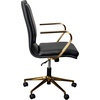 image:imageFlash Furniture James MidBack Designer Executive Office Chair  Black LeatherSoft Upholstery  Brushed Gold Base and Arms  Height Adjustable 360 Swivel SeatBlackGold