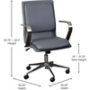 image:imageFlash Furniture James MidBack Designer Executive Office Chair  Black LeatherSoft Upholstery  Brushed Gold Base and Arms  Height Adjustable 360 Swivel SeatGrayChrome
