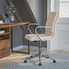 image:imageFlash Furniture James MidBack Designer Executive Office Chair  Black LeatherSoft Upholstery  Brushed Gold Base and Arms  Height Adjustable 360 Swivel SeatTaupeChrome
