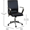 image:imageFlash Furniture James MidBack Designer Executive Office Chair  Black LeatherSoft Upholstery  Brushed Gold Base and Arms  Height Adjustable 360 Swivel SeatBlackChrome