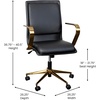 image:imageFlash Furniture James MidBack Designer Executive Office Chair  Black LeatherSoft Upholstery  Brushed Gold Base and Arms  Height Adjustable 360 Swivel SeatBlackGold