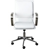 image:imageFlash Furniture James MidBack Designer Executive Office Chair  Black LeatherSoft Upholstery  Brushed Gold Base and Arms  Height Adjustable 360 Swivel SeatWhiteChrome