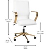 image:imageFlash Furniture James MidBack Designer Executive Office Chair  Black LeatherSoft Upholstery  Brushed Gold Base and Arms  Height Adjustable 360 Swivel SeatWhiteGold