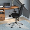 image:imageFlash Furniture James MidBack Designer Executive Office Chair  Black LeatherSoft Upholstery  Brushed Gold Base and Arms  Height Adjustable 360 Swivel SeatBlackChrome