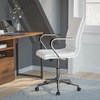 image:imageFlash Furniture James MidBack Designer Executive Office Chair  Black LeatherSoft Upholstery  Brushed Gold Base and Arms  Height Adjustable 360 Swivel SeatWhiteChrome