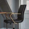image:imageFlash Furniture James MidBack Designer Executive Office Chair  Black LeatherSoft Upholstery  Brushed Gold Base and Arms  Height Adjustable 360 Swivel SeatBlackGold