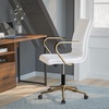 image:imageFlash Furniture James MidBack Designer Executive Office Chair  Black LeatherSoft Upholstery  Brushed Gold Base and Arms  Height Adjustable 360 Swivel SeatWhiteGold