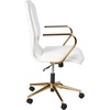 image:imageFlash Furniture James MidBack Designer Executive Office Chair  Black LeatherSoft Upholstery  Brushed Gold Base and Arms  Height Adjustable 360 Swivel SeatWhiteGold
