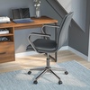 image:imageFlash Furniture James MidBack Designer Executive Office Chair  Black LeatherSoft Upholstery  Brushed Gold Base and Arms  Height Adjustable 360 Swivel SeatGrayChrome