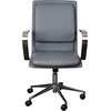 image:imageFlash Furniture James MidBack Designer Executive Office Chair  Black LeatherSoft Upholstery  Brushed Gold Base and Arms  Height Adjustable 360 Swivel SeatGrayChrome