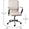 image:imageFlash Furniture James MidBack Designer Executive Office Chair  Black LeatherSoft Upholstery  Brushed Gold Base and Arms  Height Adjustable 360 Swivel SeatTaupeChrome