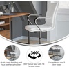 image:imageFlash Furniture James MidBack Designer Executive Office Chair  Black LeatherSoft Upholstery  Brushed Gold Base and Arms  Height Adjustable 360 Swivel SeatWhiteChrome