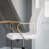 image:imageFlash Furniture James MidBack Designer Executive Office Chair  Black LeatherSoft Upholstery  Brushed Gold Base and Arms  Height Adjustable 360 Swivel SeatWhiteGold