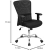 image:imageFlash Furniture Jasmine MidBack Black Mesh Contemporary Swivel Task Office Chair with Chrome Base and Adjustable ArmsBlack