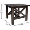 image:imageFlash Furniture Jasper Farmhouse Solid Wood End Table Rustic End Side Table XFrame Design for Living Room Bedroom Home Office 1975 H Acacia GrayRustic WhiteDark Gray