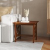 image:imageFlash Furniture Jasper Farmhouse Solid Wood End Table Rustic End Side Table XFrame Design for Living Room Bedroom Home Office 1975 H Acacia GrayRustic WhiteWalnut