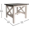 image:imageFlash Furniture Jasper Farmhouse Solid Wood End Table Rustic End Side Table XFrame Design for Living Room Bedroom Home Office 1975 H Acacia GrayRustic WhiteAcacia Gray TopRustic White Frame