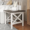 image:imageFlash Furniture Jasper Farmhouse Solid Wood End Table Rustic End Side Table XFrame Design for Living Room Bedroom Home Office 1975 H Acacia GrayRustic WhiteAcacia Gray TopRustic White Frame