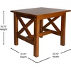 image:imageFlash Furniture Jasper Farmhouse Solid Wood End Table Rustic End Side Table XFrame Design for Living Room Bedroom Home Office 1975 H Acacia GrayRustic WhiteWalnut