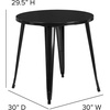 image:imageFlash Furniture Jeffrey Commercial Grade 30 Round Green Metal IndoorOutdoor TableBlack