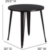 image:imageFlash Furniture Jeffrey Commercial Grade 30 Round Green Metal IndoorOutdoor TableBlackantique Gold