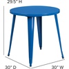 image:imageFlash Furniture Jeffrey Commercial Grade 30 Round Green Metal IndoorOutdoor TableBlue