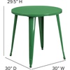image:imageFlash Furniture Jeffrey Commercial Grade 30 Round Green Metal IndoorOutdoor TableGreen