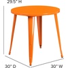 image:imageFlash Furniture Jeffrey Commercial Grade 30 Round Green Metal IndoorOutdoor TableOrange